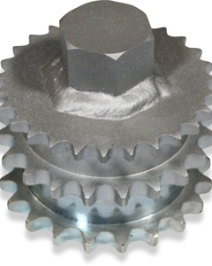 Chain wheel galv triple w/retainer hexagonal 32mm